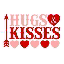 valentines day svg, hugs & kisses svg file, love svg, digital download, cut file, sublimation, clip art (includes svgpng