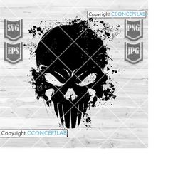 distressed skull svg | skull head svg | skull clipart | skull cutfile | skull shirt svg | distressed skull png | skull s