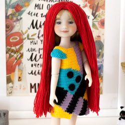 Disney Sally Nightmare Before Christmas Costume for Ruby Red Fashion Friends doll 14.5" for Halloween, set doll clothes