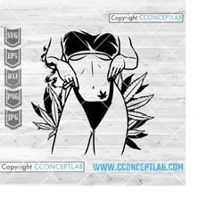 sexy woman smoking weed svg | cannabis clipart | marijuana leaf stencil | kush life dxf | 420 shirt png | rasta girl cut