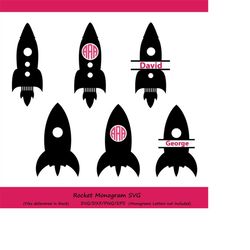 rocket svg, rocket monogram frames, rocket clipart, rocket silhouette, rocket cricut cut files, rocket svg files, svg,