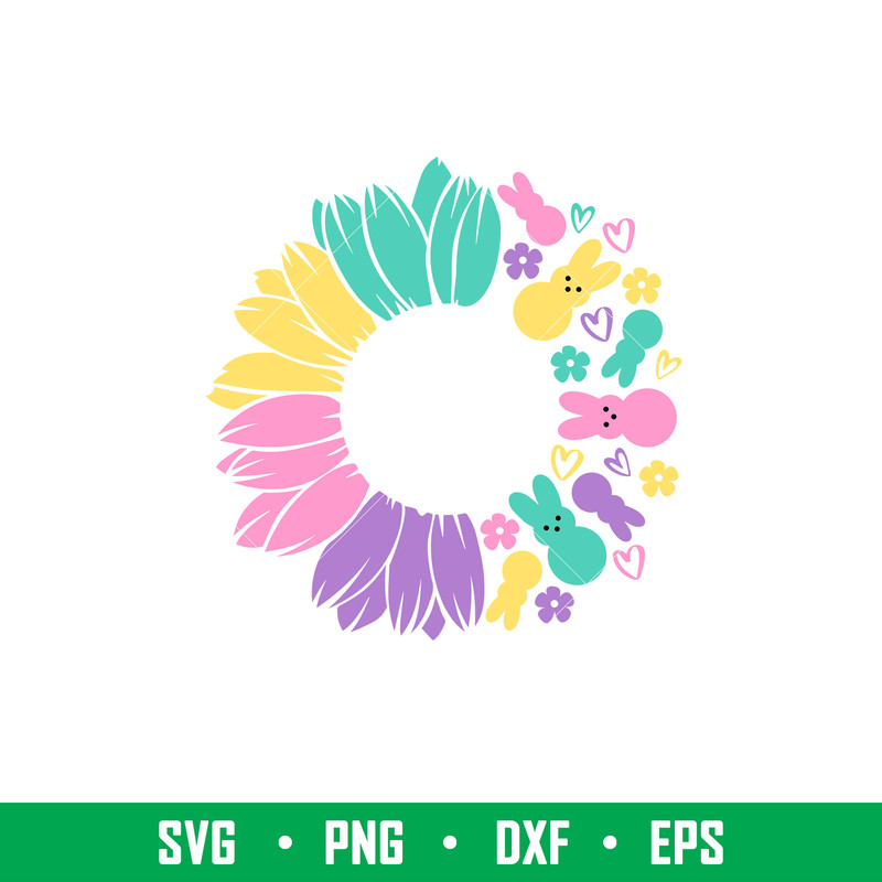Easter Bunny Sunflower, Easter Bunny Sunflower Svg, Easter Svg, Happy Easter Svg, Starbucks Svg, png, dxf, eps file.jpeg
