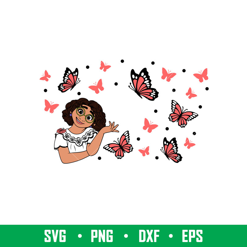 Encanto Butterfly Full Wrap, Ecanto Butterfly Full Wrap Svg, Starbucks Svg, Coffee Ring Svg, Cold Cup Svg,png,dxf,eps file.jpeg