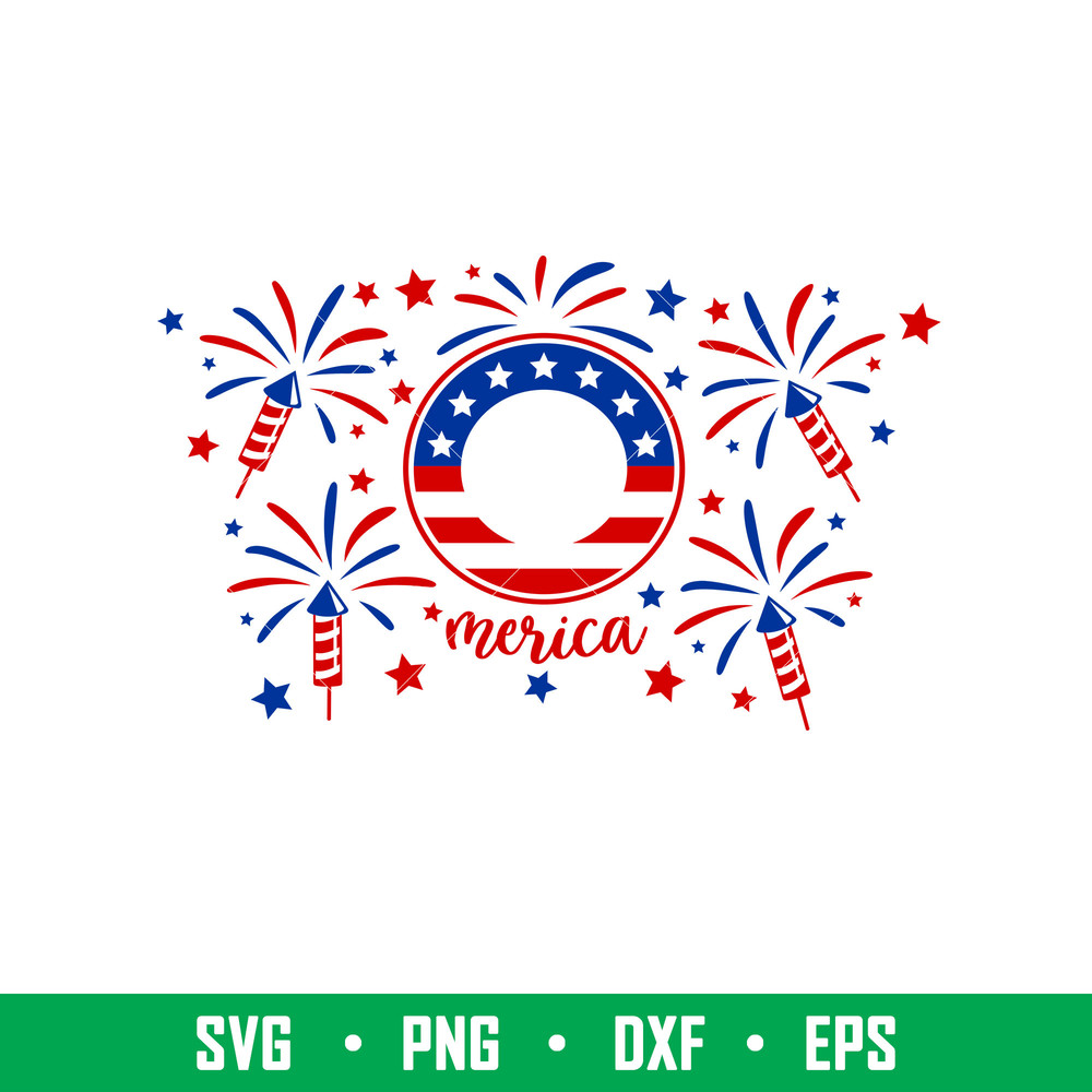 Fireworks American Flag Full Wrap, Fireworks American Flag Full Wrap Svg, Starbucks Svg, Coffee Ring Svg, Cold Cup Svg,png,dxf,eps file.jpeg