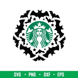 halloween bat wreath, halloween bat starbucks wreath svg, halloween svg,png,dxf,eps file