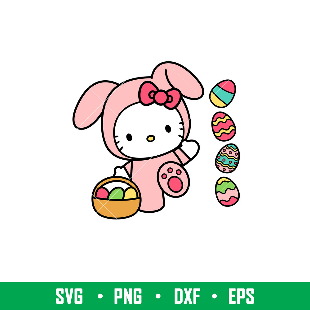 Hello Easter Kitten, Hello Easter Kitten Svg, Easter Bunny Svg, Happy Easter Svg, Easter Eggs Svg,png,dxf,eps file.jpeg