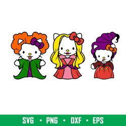 hello kitty hocus pocus bundle, hello kitty hocus pocus hello kitty bundle svg, halloween svg, spooky season svg, trick
