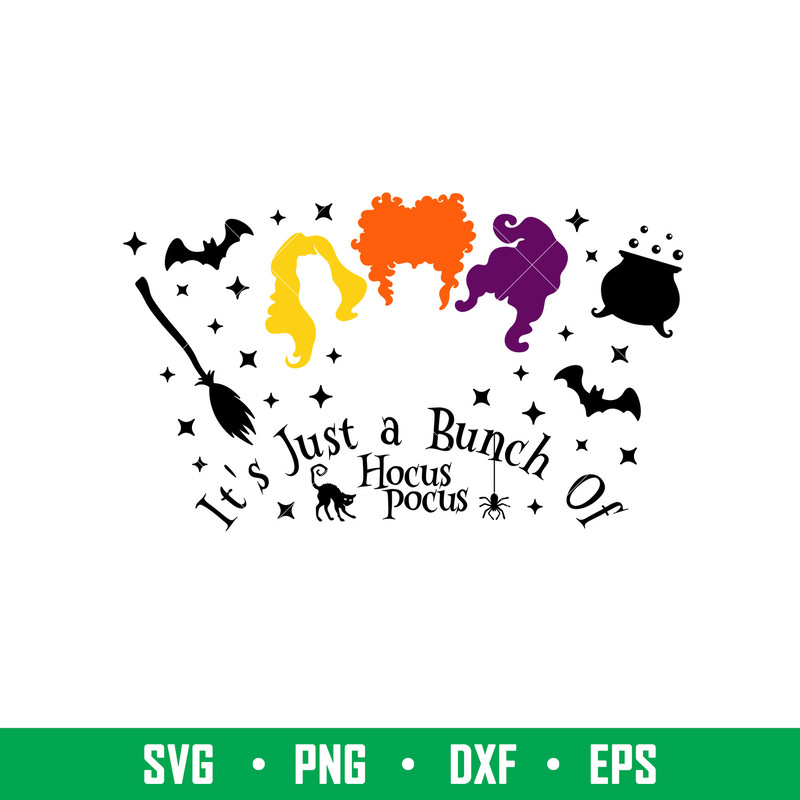 Hocus Pocus Full Wrap, It’s Just A Bunch Of Hocus Pocus Full Wrap Svg, Starbucks Svg, Coffee Ring Svg, Cold Cup Svg,png,dxf,eps file.jpeg