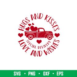 hugs and kisses red truck