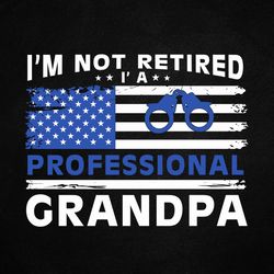 funny retired police officer grandpa retirement usa flag svg printable files.