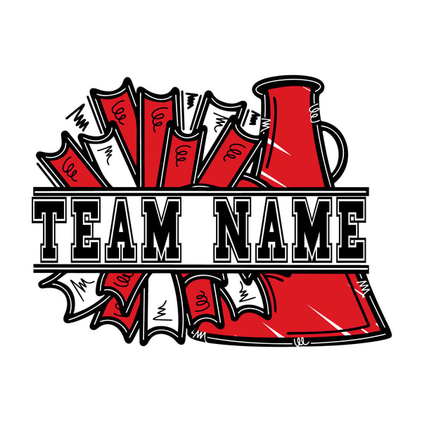Cheer Design PNG, Add Your Own Name Cheer Megaphone and Pom | Inspire ...
