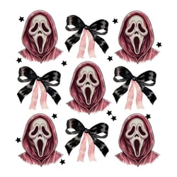 pink halloween coquette bow ghostface scream png