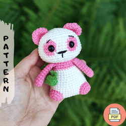 Amigurumi Panda Bear Crochet Pattern, Crochet Animal PDF pattern & mini video tutorial (ENG)