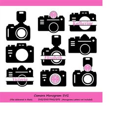 camera svg, camera monogram svg, photography svg, photography monogram, camera clipart, camera silhouette, cricut files,