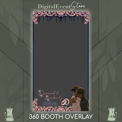 360 Overlay Photobooth Custom Rose Gold Wedding 360 Template Selfi Wedding Rings Videobooth Overlay 360 Navy Blue Newlyw