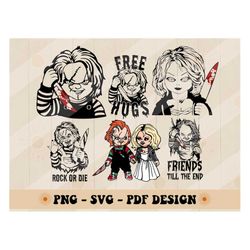 chucky svg, chucky png bundle, horror svg bundle, halloween svg, psycho svg file for cricut, digital download