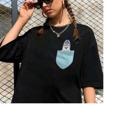 wolf chan skzoo pocket shirt, stray kids skzoo sweatshirt, skzoo character shirt, gift for stay, kpop fan shirt,stray ki