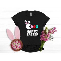 easter pacman shirt, easter shirt, easter eggs pacman shirt, easter bunny shirt, bunny ears shirt, pacman shirt, happy e