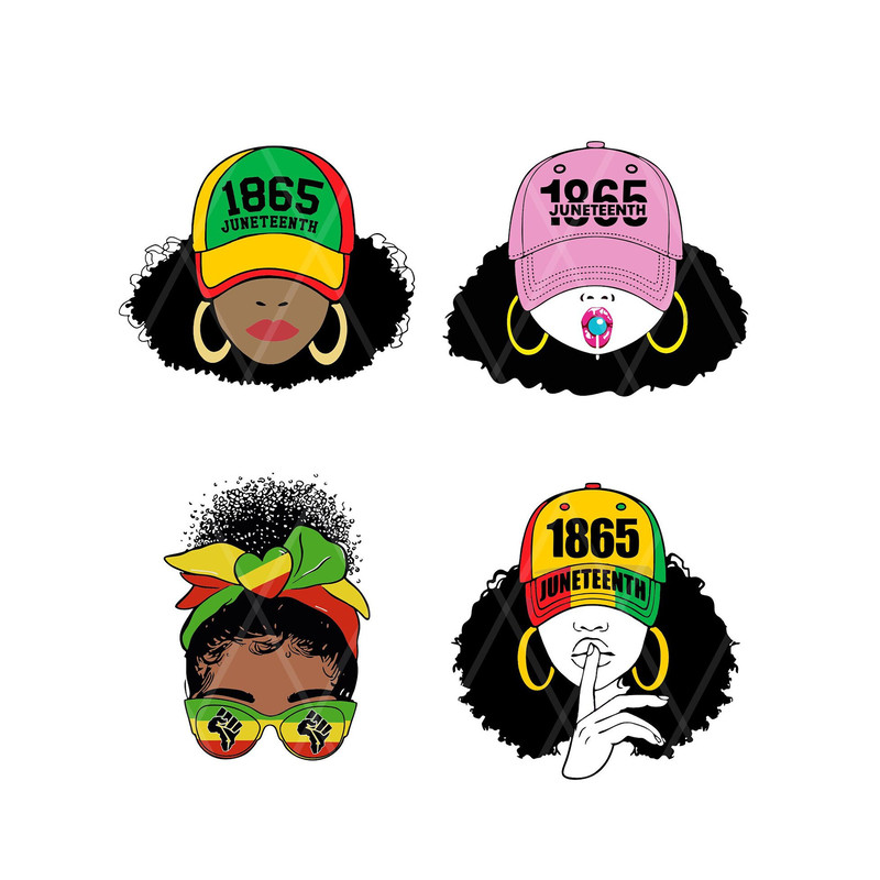 Bundle Afro  Woman Juneteenth 1865 SVG, afro lady, black pride, Juneteenth, afro queen, black queen instant download svg png jpg - 2.jpg
