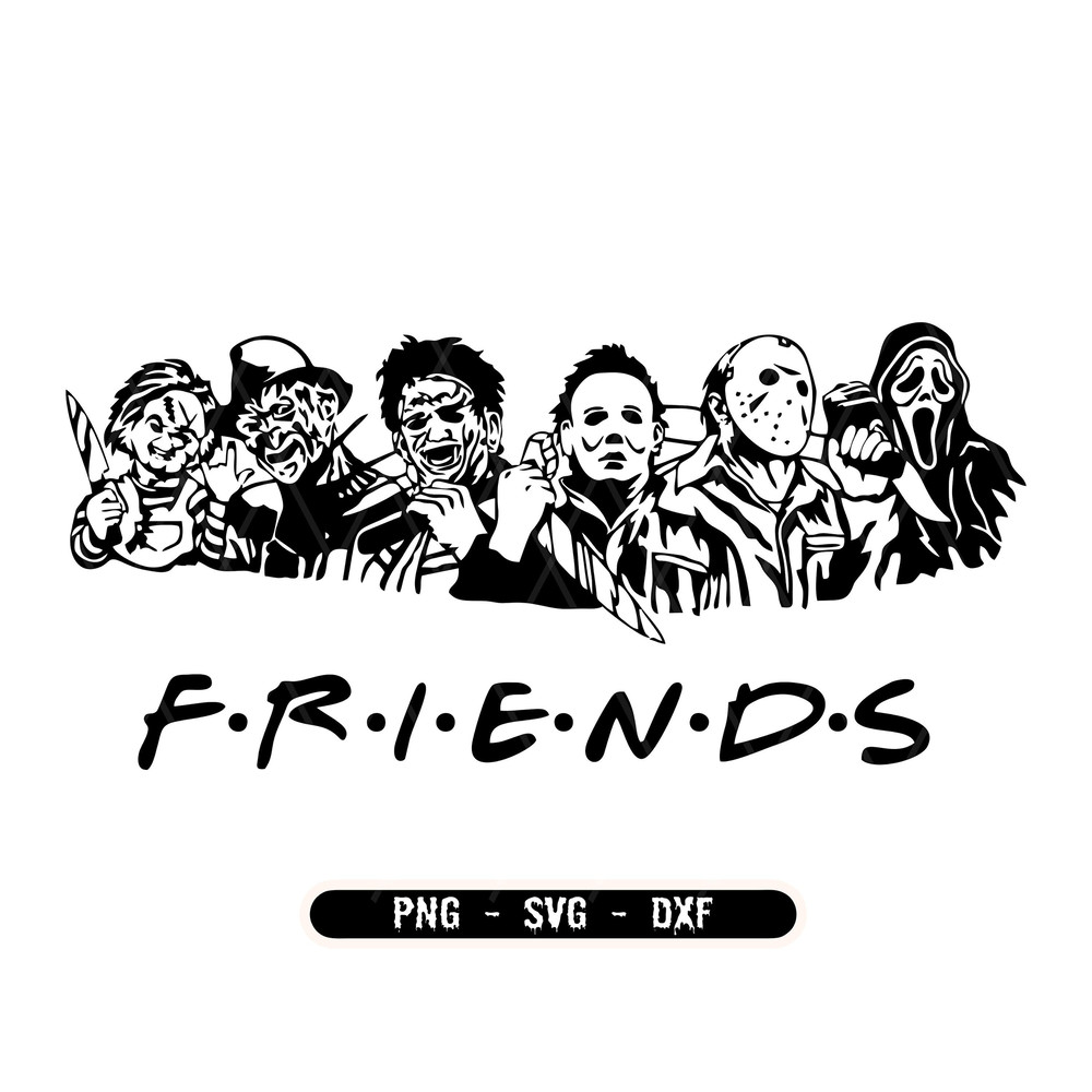 Friends Horror Character svg, Horror svg, Horror friends svg, Halloween svg, Cricut cut files, Instant download, Png, Svg, Dxf - 1.jpg