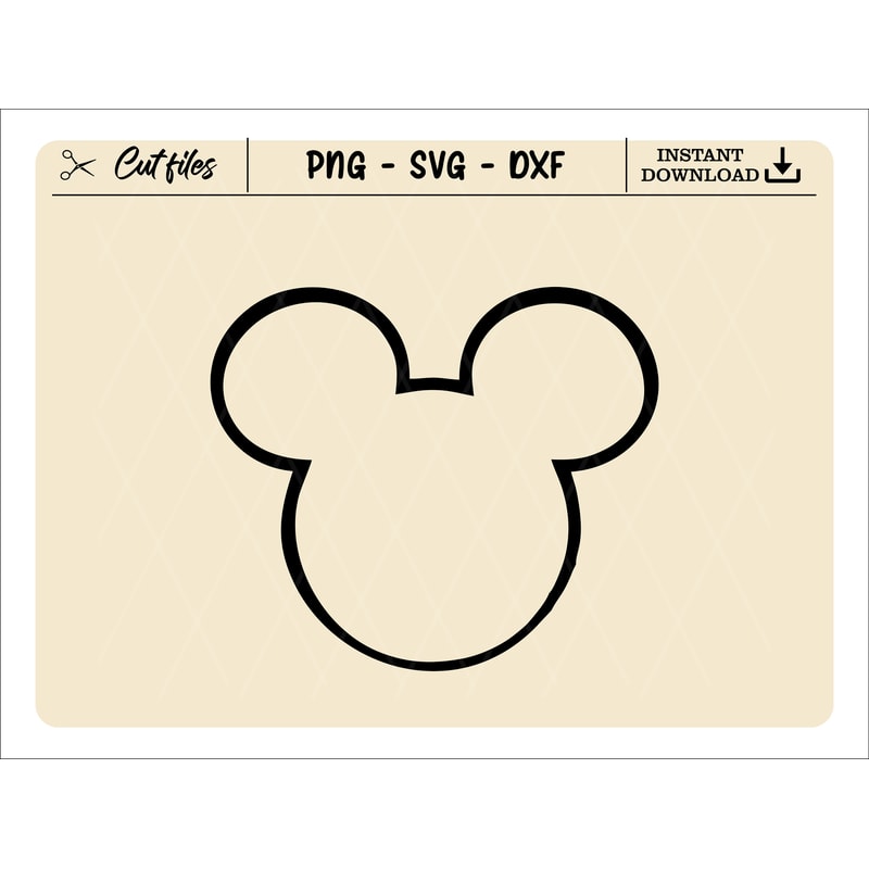 Mouse Head Outline svg, Digital Download, Clipart mouse head, Mouse Head Instant Dowload png, svg,,dxf - 1.jpg