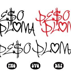 peso pluma bundle svg, cutting file, digital clipart, great for viny decals, stickers, t-shirts, mugs & more! signature
