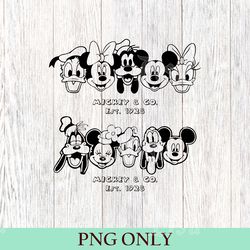 mickey & co 1928 png, retro vintage disney png, retro mickey and co, disneyworld png,family mickey and friends png