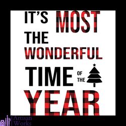 plaid the wonderful time year svg, christmas svg, wonderful time svg