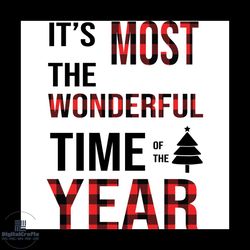 plaid the wonderful time year svg, christmas svg, wonderful time svg