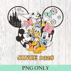 vintage mickeyy & company png, mickey and friends, disney vacation png, family trip png magic kingdom png, mickey png