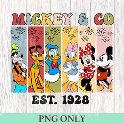 retro mickey & co 1928 png, retro mickey and friends png, magic kingdom png, disneyworld png, disneyland trip 2023 png