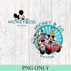 vintage mickey & co png, mickey anh friends png, mickey co est 1928 png, vintage disney family trip png, disney png 2023