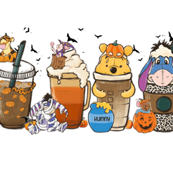 pooh halloween coffee png, fall coffee halloween png, halloween coffee png, movie coffee halloween digital download
