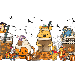 pooh halloween coffee png, fall coffee halloween png, halloween coffee png, movie coffee halloween digital download