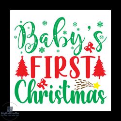 baby's first christmas svg, christmas svg, xmas svg, xmas tree svg, snowflakes svg
