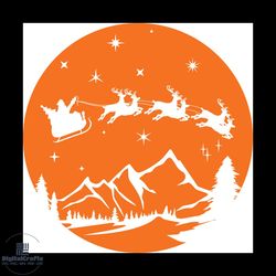 christmas night with santa svg, christmas svg, santa svg, deer svg