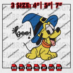 Baby Boo Pluto Embroidery files, Halloween Embroidery, Disney Halloween Machine Embroidery Files, Digital Files
