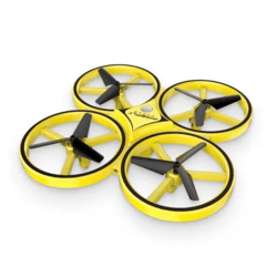 mini yellow firefly drone hand gesture controlled quadcopter