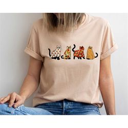 Ghost Cat Halloween Shirt, Halloween Cat Shirt, Halloween Shirt, Cat Lover Shirt, Spooky Season, Pumpkin Shirt,