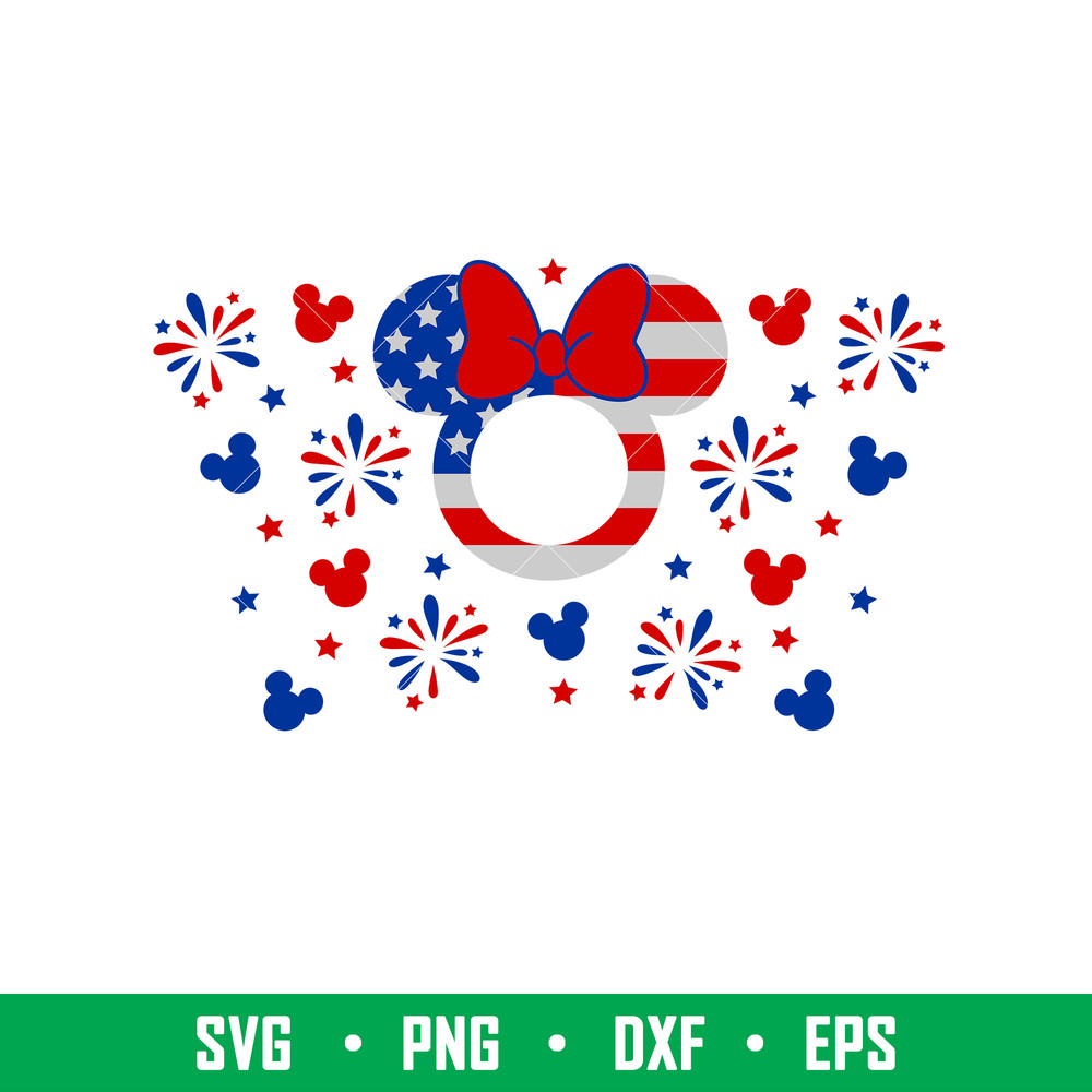 4th of July Ears Full Wrap, 4th of July Ears Full Wrap Svg, Venti Cup Decal Svg, Coffee Ring Svg, Cold Cup Svg, Dxf, Eps,Png File.jpeg
