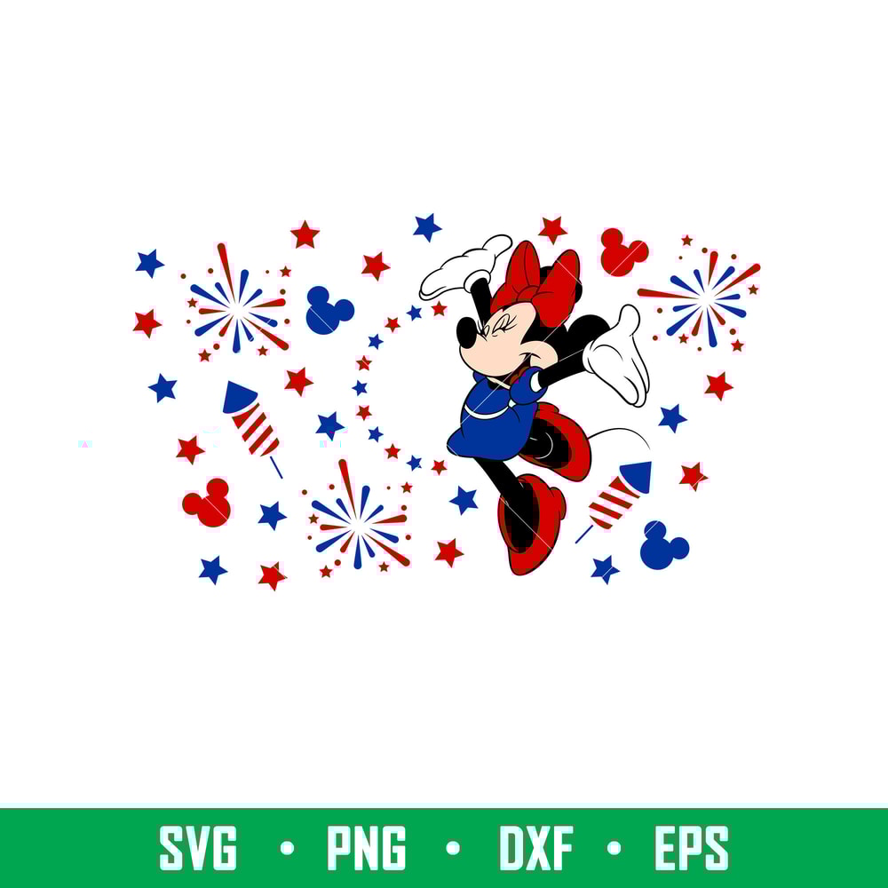 4th of July USA Ears Full Wrap, 4th of July USA Minnie Mouse Full Wrap Svg, Starbucks Svg, Coffee Ring Svg, Cold Cup Svg, Eps, Png, Dxf File.jpeg