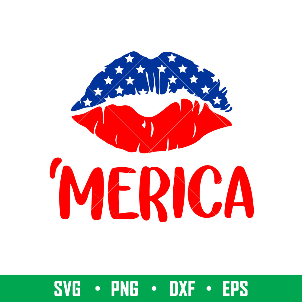 America Lips, American Flag Lips Svg, US Flag Lips Svg Files, 4th of July Svg, Png, Eps, Dxf File.jpeg