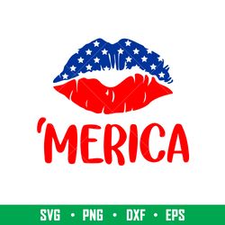 america lips, american flag lips svg, us flag lips svg files, 4th of july svg, png, eps, dxf file