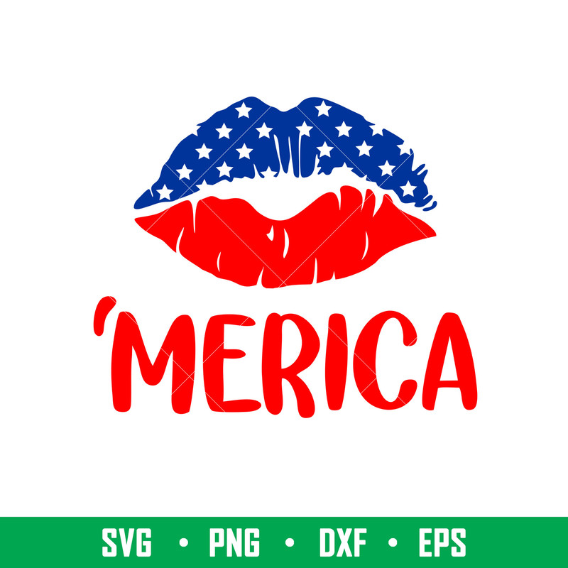 America Lips, American Flag Lips Svg, US Flag Lips Svg Files, 4th of July Svg, Png, Eps, Dxf File.jpeg