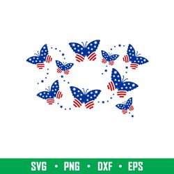 american butterfly full wrap, american butterfly full wrap svg, starbucks svg, coffee ring svg, cold cup svg, png, dxf,