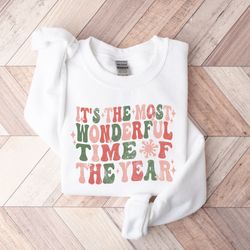 Christmas Sweatshirt, Christmas Crewneck, Womens Christmas Sweaters, Its The Most Wonderful Time Of