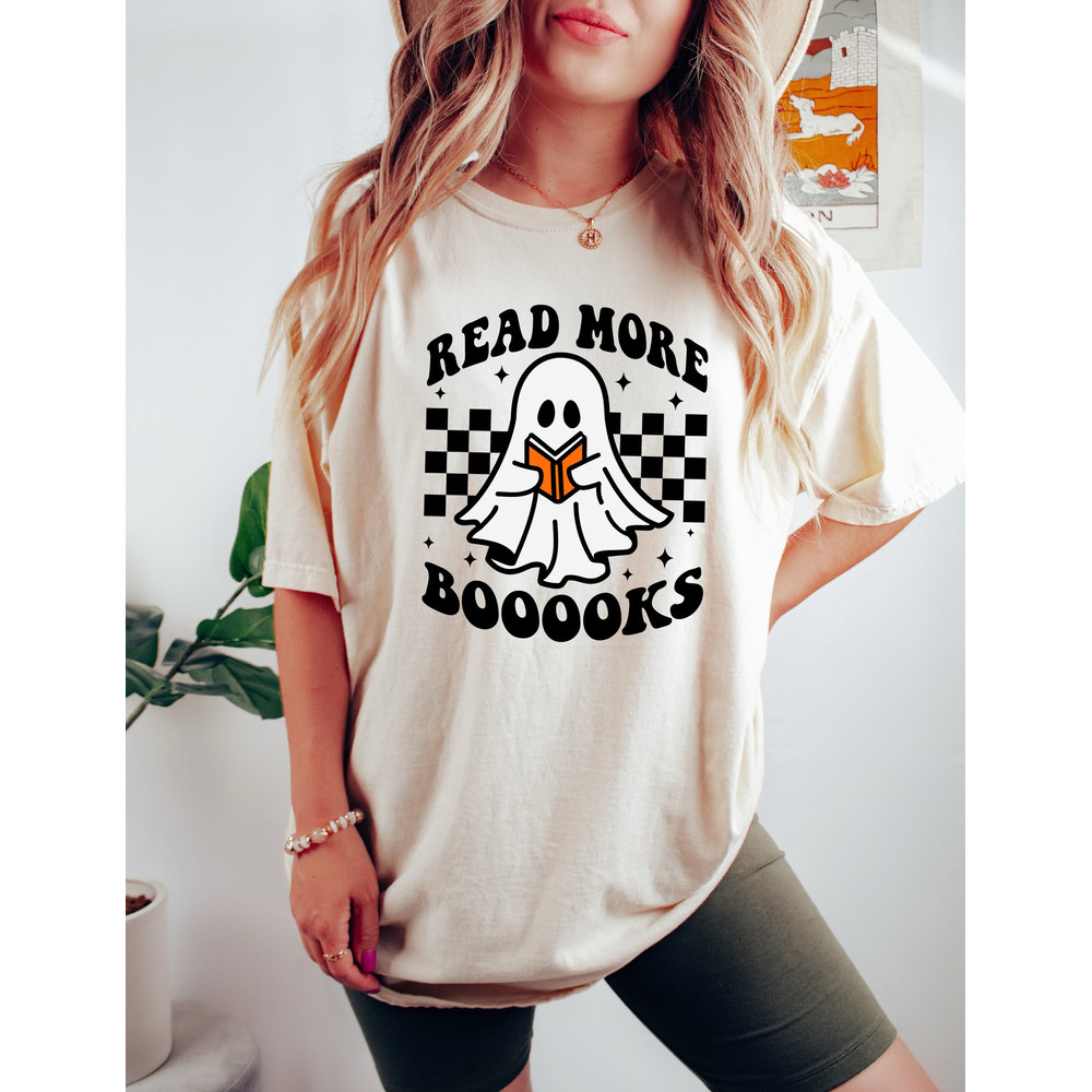 Fall Shirt, Ghost Shirt, Read More Booooks Shirt, Ghost Reading Books Bookish Fall Shirt, Fall Tshirt for Book Lovers, Read More Books - 1.jpg