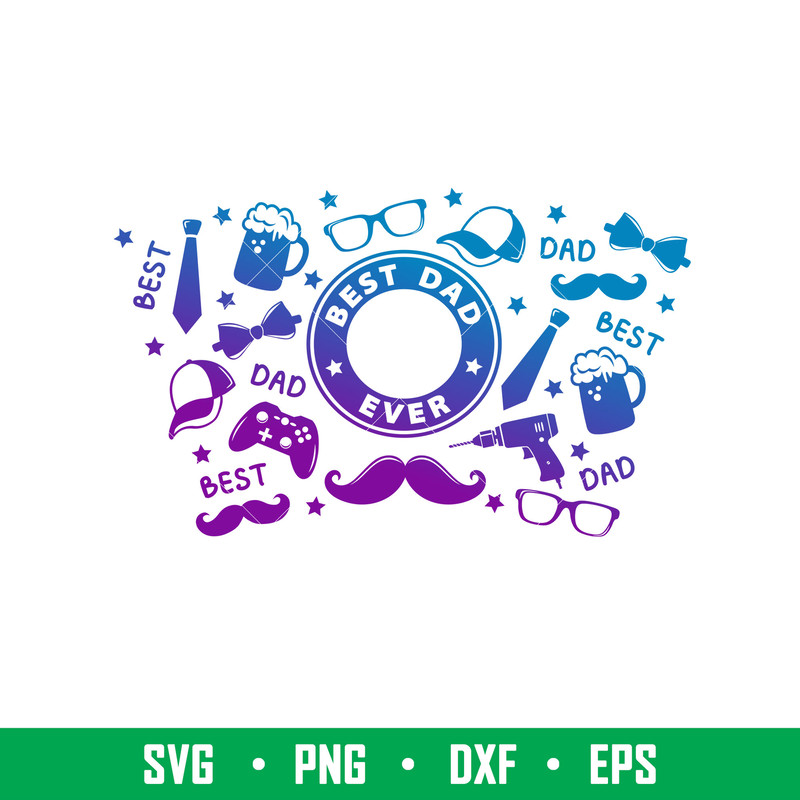 Best Dad Full Wrap, Best Dad Full Wrap Svg, Starbucks Svg, Coffee Ring Svg, Cold Cup Svg, png, dxf, eps file.jpeg