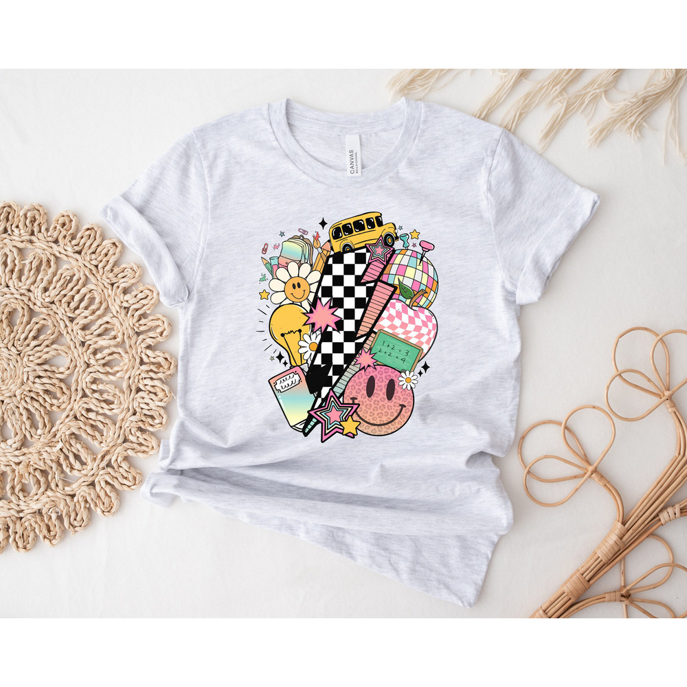 Pink Groovy Teacher Shirt, Retro Teacher Shirt, Cute Pink Teacher Shirt, Teacher Graphic Tees, Gift for Teacher, Teacher Clothes, Teach Tees - 3.jpg