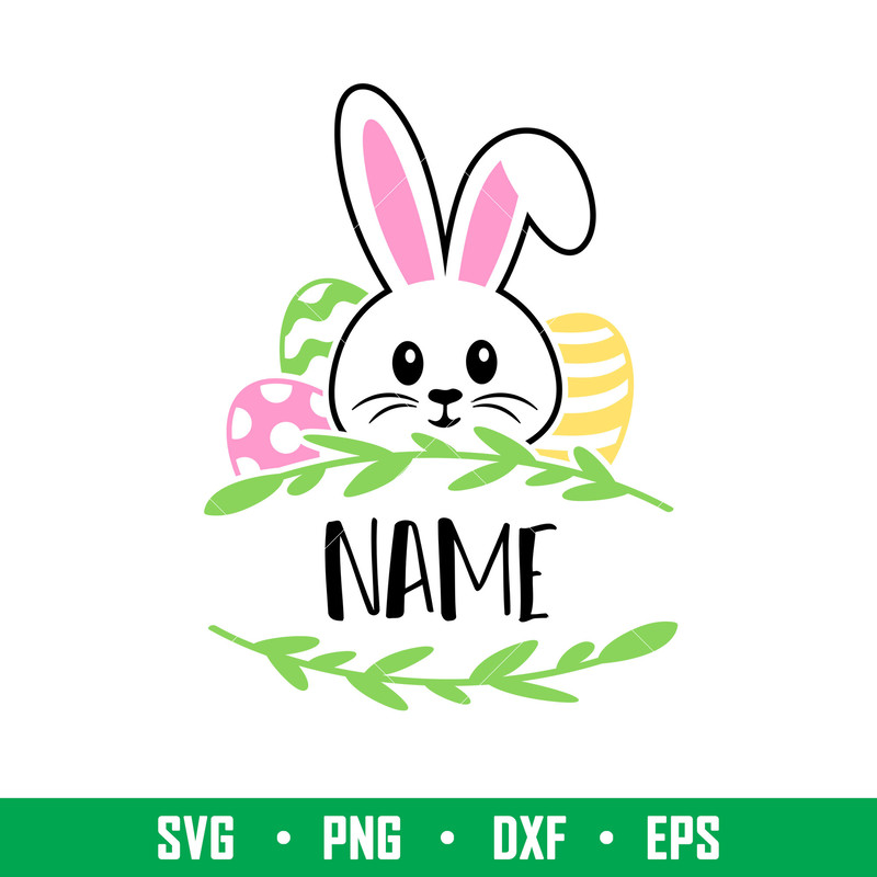 Bunny Boy Name Frame, Bunny Boy Name Frame Svg, Happy Easter Svg, Easter egg Svg, Spring Svg, png, dxf, eps file.jpeg